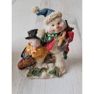 Glitter snowman father son gift haul mistletoe Xmas figure decor